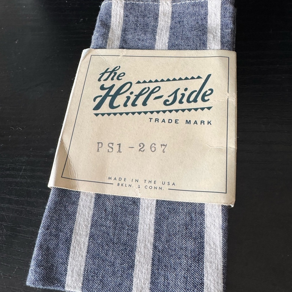 The Hill-Side Blue and White Striped pocket square